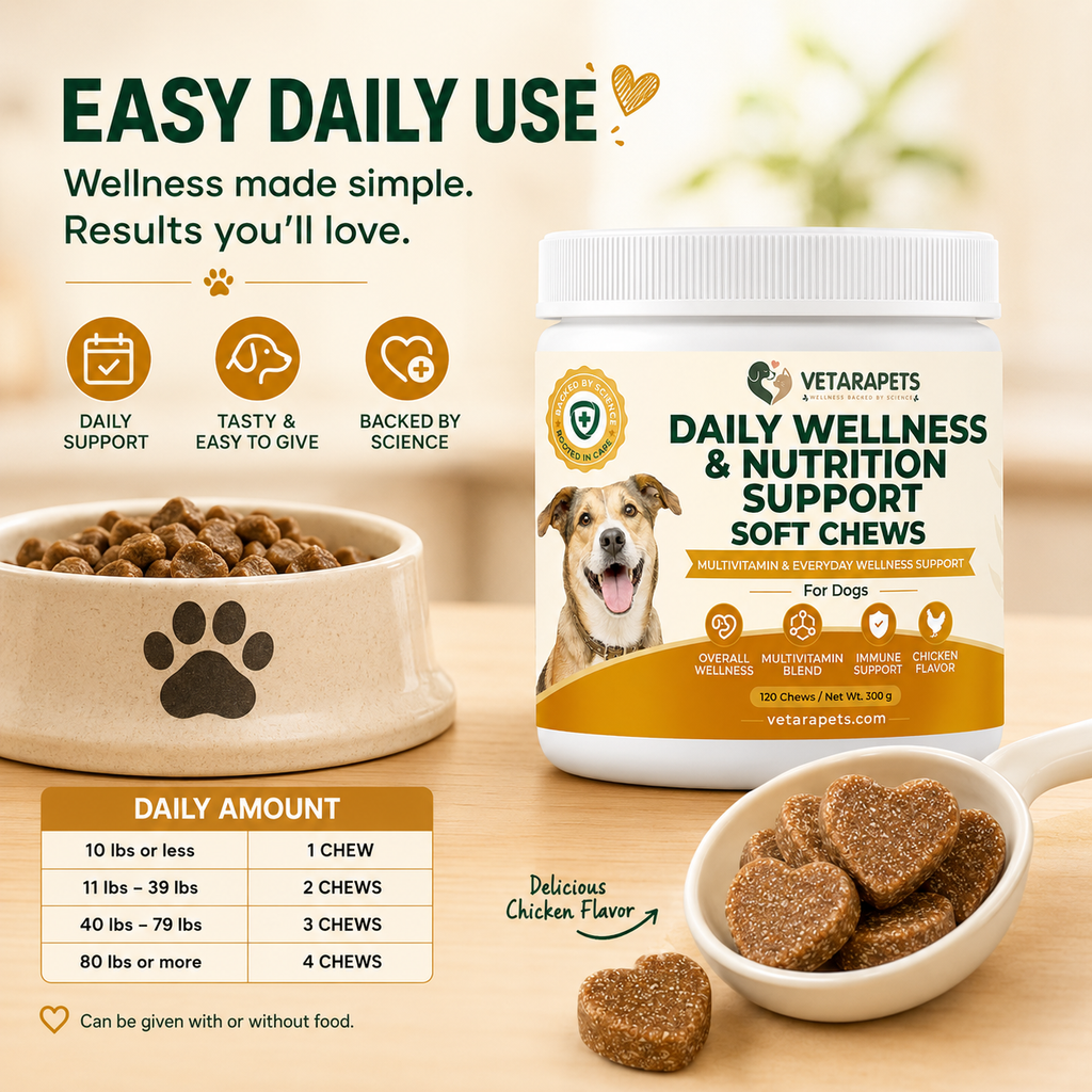 24 in 1 Dog Multivitamin Soft Chews for overall wellness immune support and nutrition