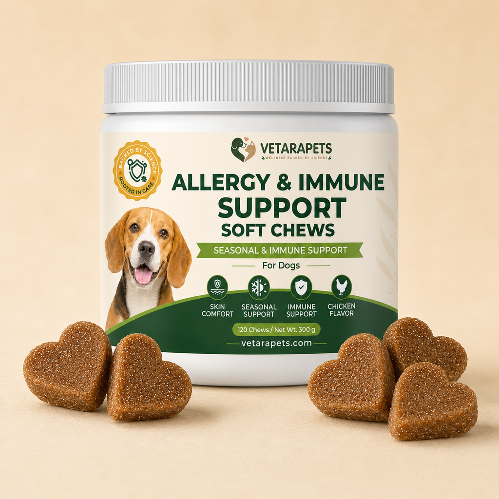 Allergy and Immune Support heart-shaped soft chews for dogs