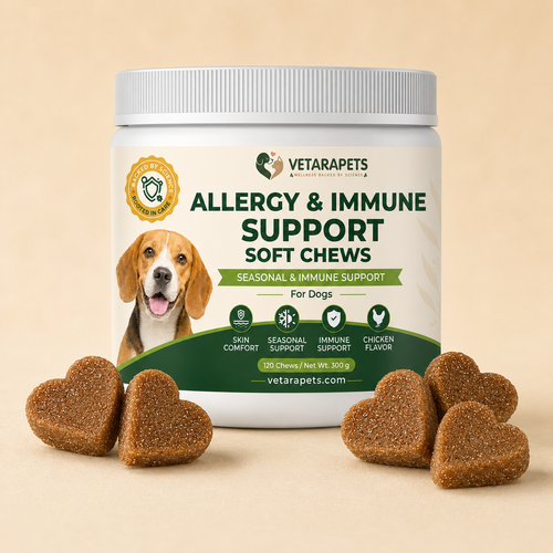 Allergy and Immune Support heart-shaped soft chews for dogs