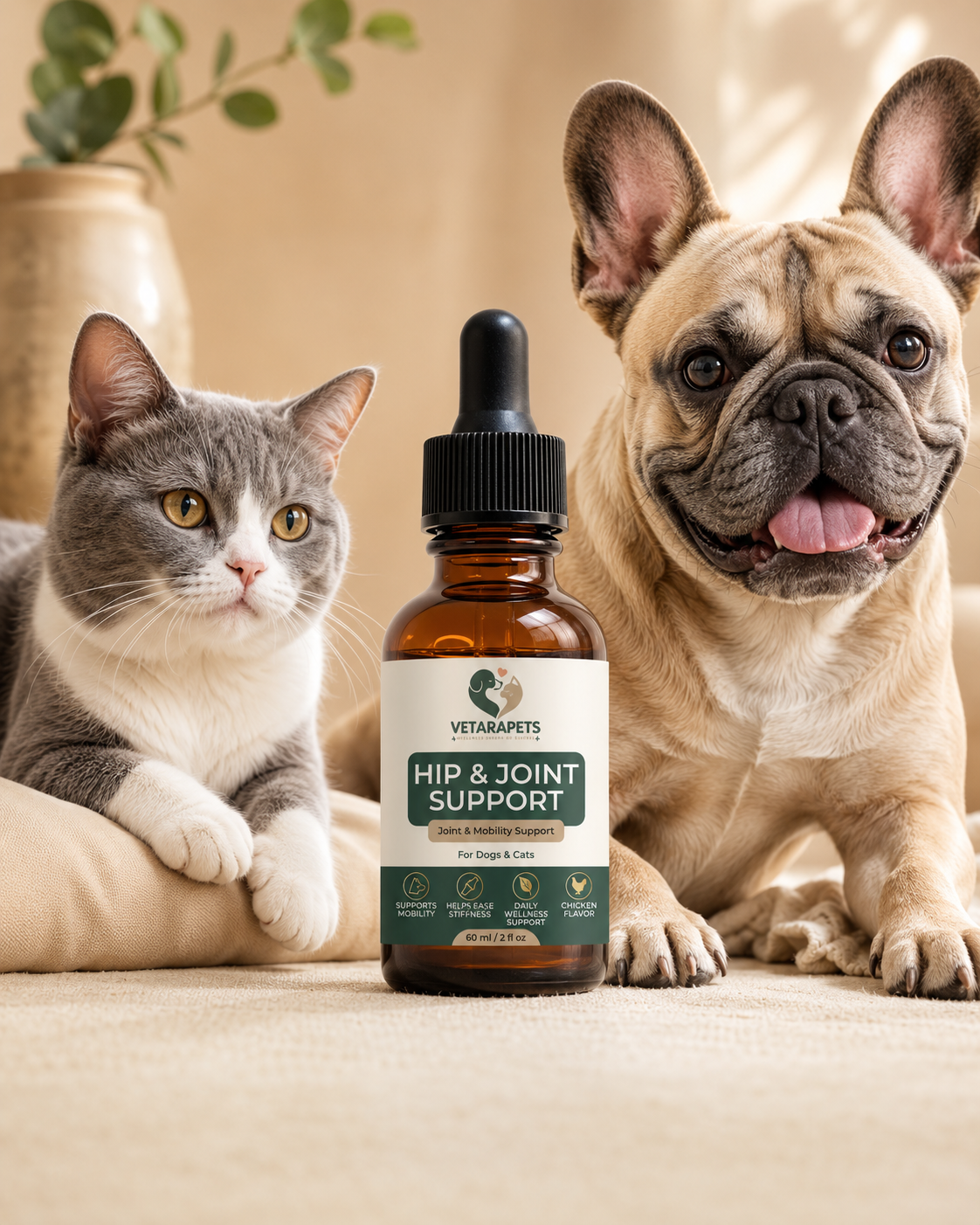 Close-up of natural herbs and ingredients used in Hip & Joint Support Drops