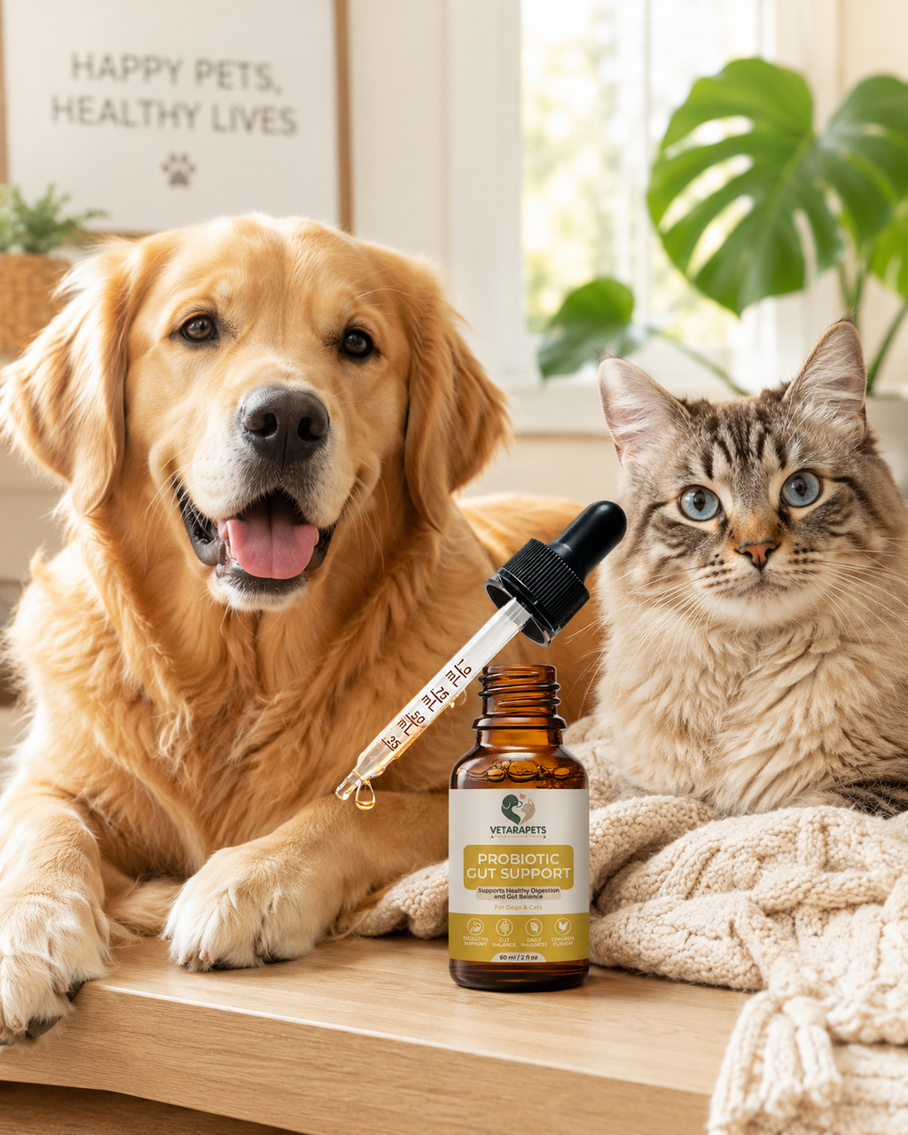 Probiotic Gut Support Drops for dogs and cats daily digestive wellness