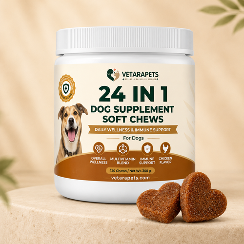 Vetara Pets 24 in 1 Dog Supplement Soft Chews front product image